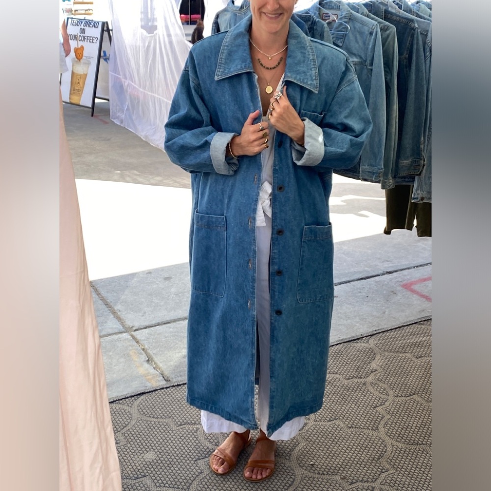 Vintage oversized Blue Denim Coat
